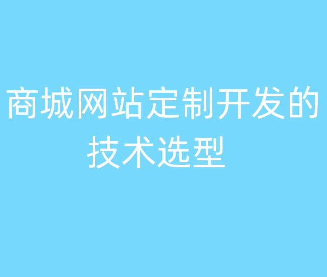 商城網(wǎng)站定制開(kāi)發(fā)的技術(shù)選型